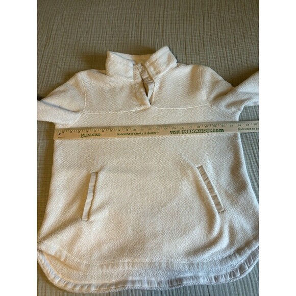 tXs Quarter button fleece pullover Ivory Size XL w/ Pocket. Super warm and cozy - Picture 3 of 6